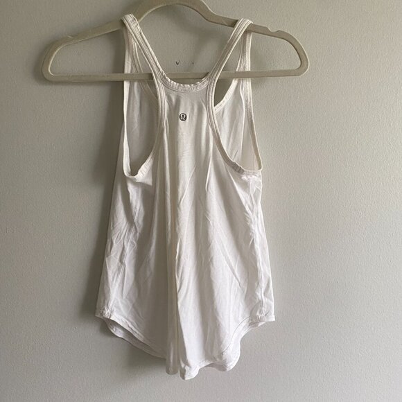 LULULEMON White Racerback t-Back Scoop Neck Tank Top Size  4 - Picture 5 of 9